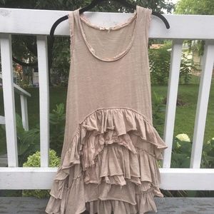 Boho Mori Ruffled Mini Dress